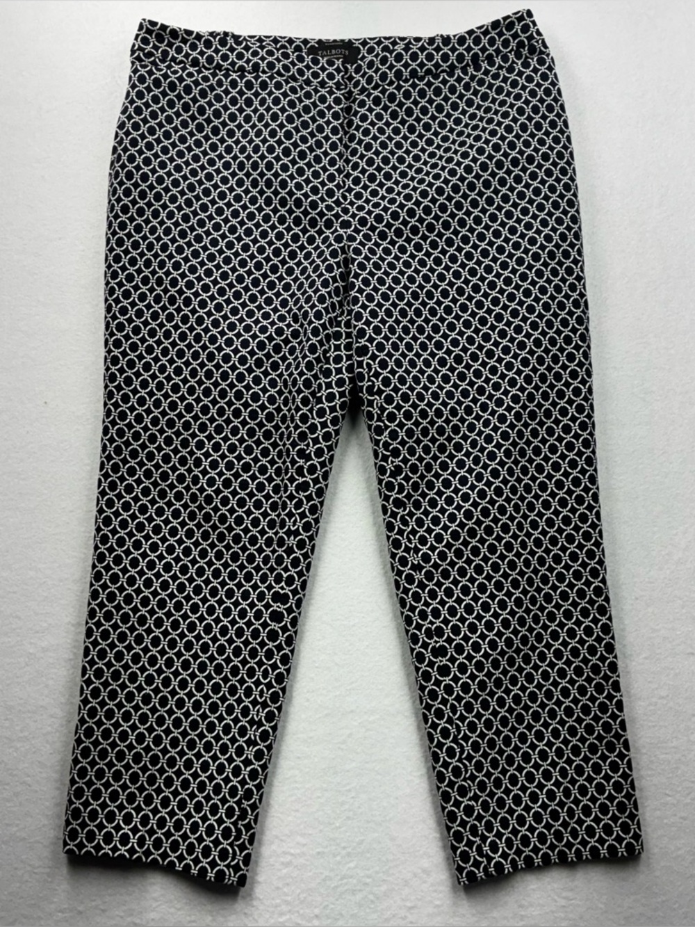 3For$20 Talbots Black and White Geometric Chinos size: 14WP